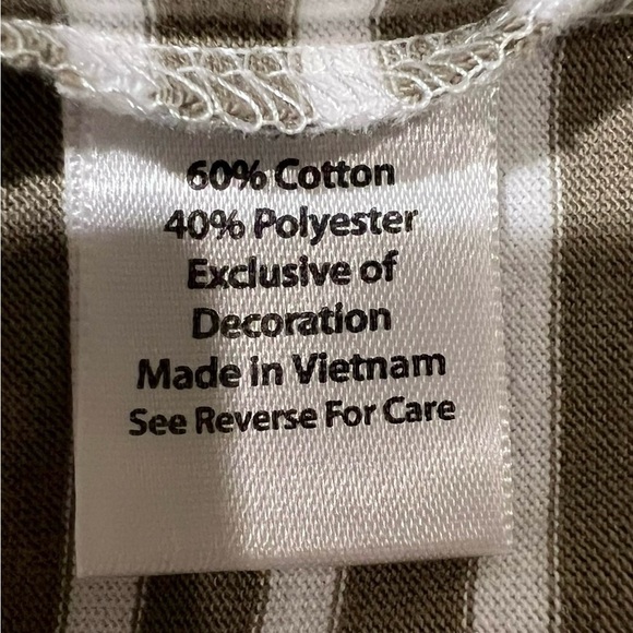 Coral Bay Woman Size 2X Olive And White Short Sleeve Shirt/top - Picture 6 of 7